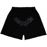 Sp5der OG Logo Embroidered Sweatshort Black