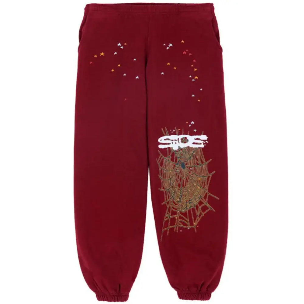 Sp5der Logo Tracksuit Red 3
