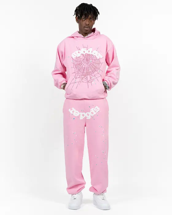 Sp5der OG Web Hoodie Pink 2