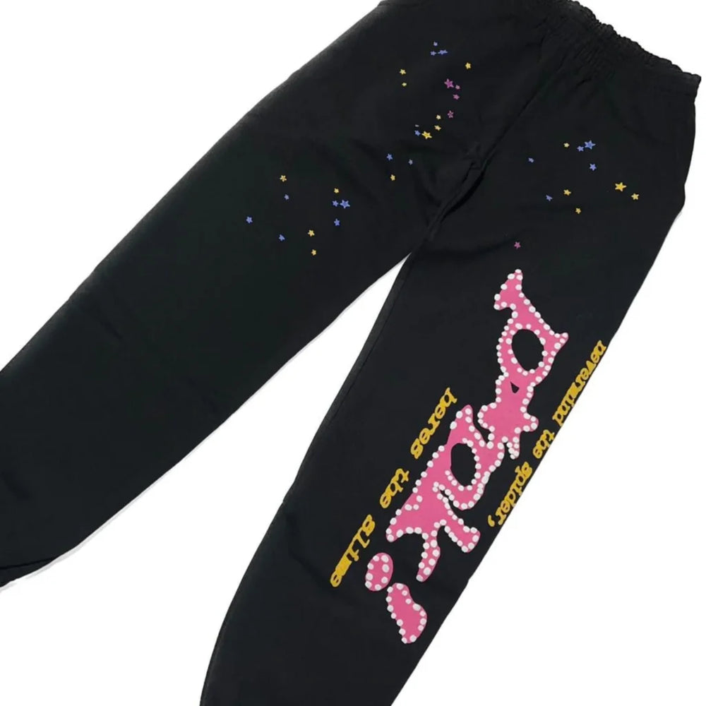 Sp5der P*NK Sweatpants Black 2