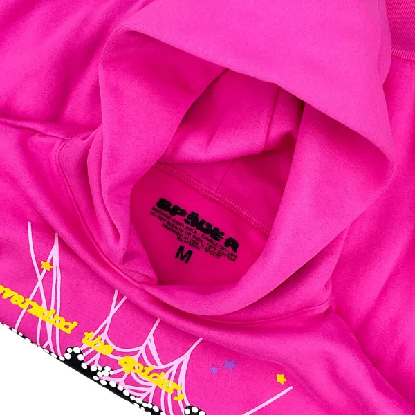 Sp5der PINK Hoodie Pink 2